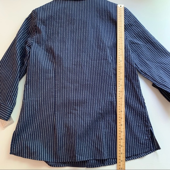Vintage Alia Blouse Button-Front Striped Sz 8 NWT - Picture 9 of 12